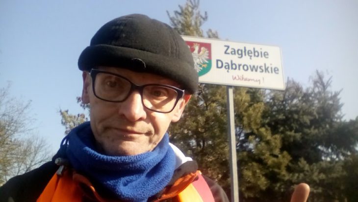Tablica na granicy Katowic, Czeladzi i Sosnowca.