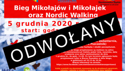 
Siemianowice: ODWOŁANY ! Bieg Mikołajów i Mikołajek oraz Nordic Walking
