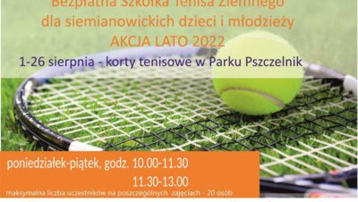 
Bezpłatna szkółka tenisa ziemnego – Siemianowice, Park Pszczelnik