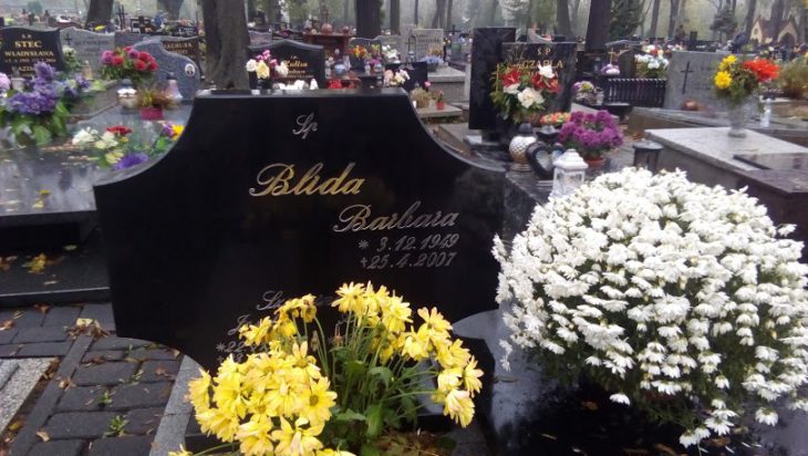 Grób minister Barbary Blidy, tragicznie zmarłej w roku 2007 (cmentarz Michałkowice).